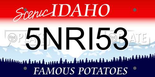 5NRI53 Idaho License Plate