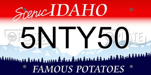 5NTY50 Idaho License Plate