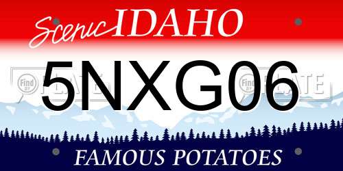 5NXG06 Idaho License Plate