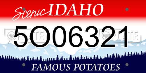 5O06321 Idaho License Plate