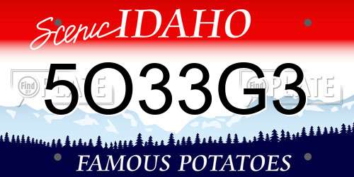 5O33G3 Idaho License Plate