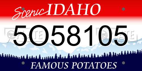 5O58105 Idaho License Plate