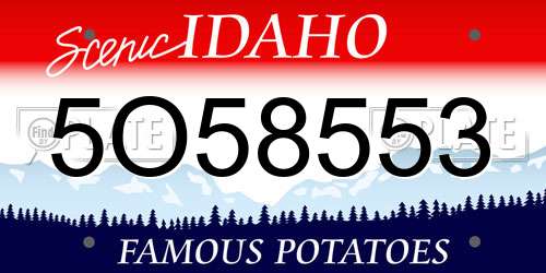5O58553 Idaho License Plate