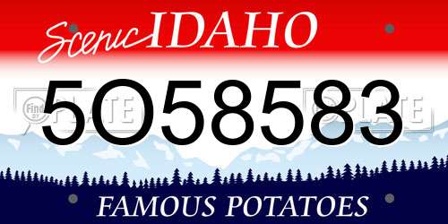 5O58583 Idaho License Plate
