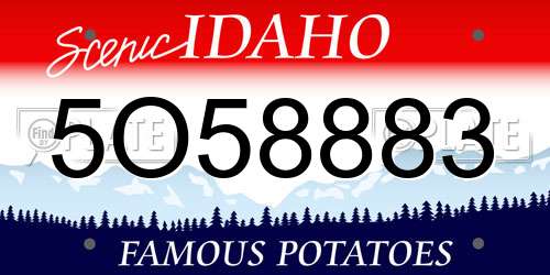 5O58883 Idaho License Plate