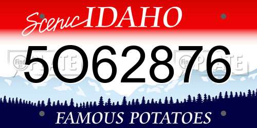 5O62876 Idaho License Plate