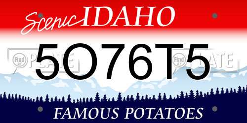 5O76T5 Idaho License Plate