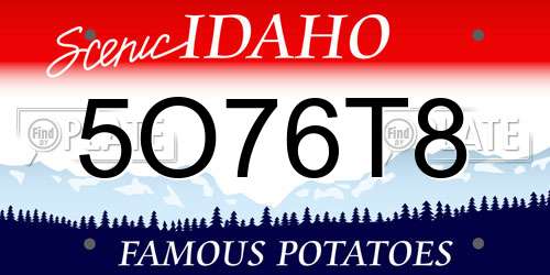 5O76T8 Idaho License Plate
