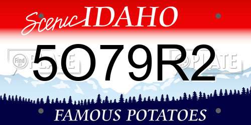 5O79R2 Idaho License Plate