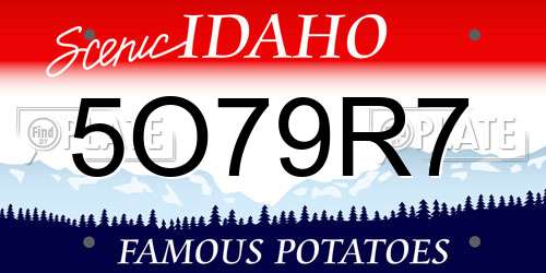 5O79R7 Idaho License Plate