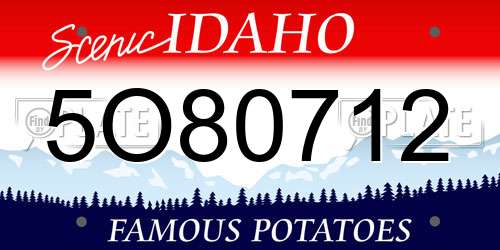 5O80712 Idaho License Plate