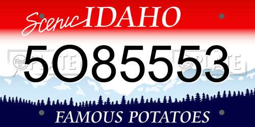 5O85553 Idaho License Plate