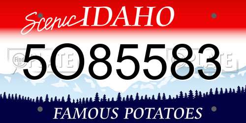 5O85583 Idaho License Plate