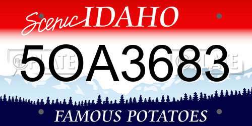 5OA3683 Idaho License Plate
