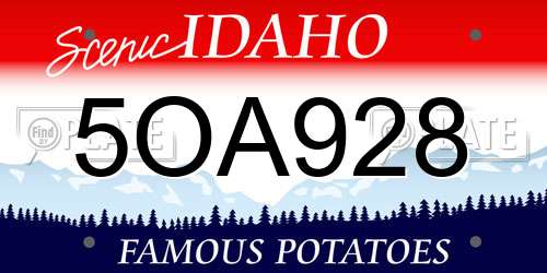 5OA928 Idaho License Plate