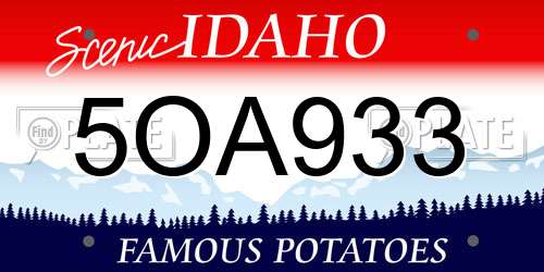 5OA933 Idaho License Plate