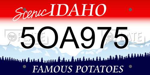 5OA975 Idaho License Plate