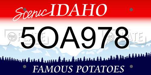 5OA978 Idaho License Plate