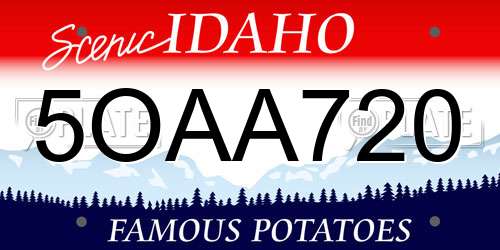 5OAA720 Idaho License Plate