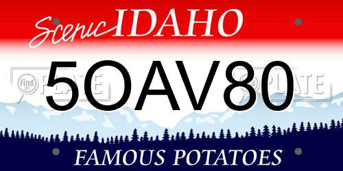 5OAV80 Idaho License Plate