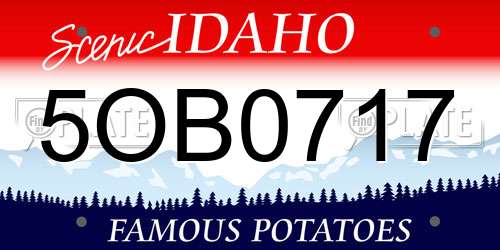 5OB0717 Idaho License Plate