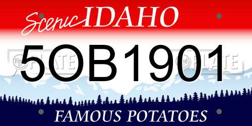 5OB1901 Idaho License Plate