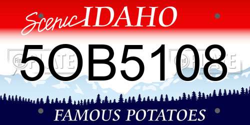 5OB5108 Idaho License Plate