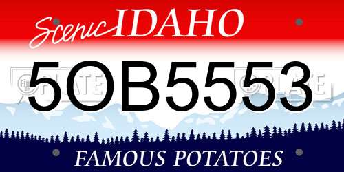 5OB5553 Idaho License Plate