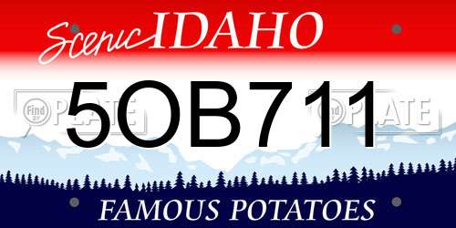 5OB711 Idaho License Plate