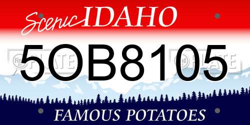 5OB8105 Idaho License Plate