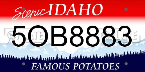 5OB8883 Idaho License Plate