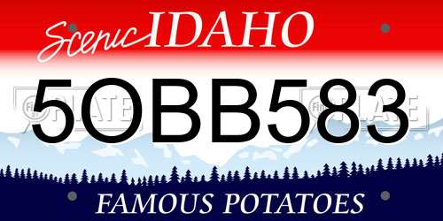 5OBB583 Idaho License Plate