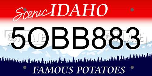 5OBB883 Idaho License Plate