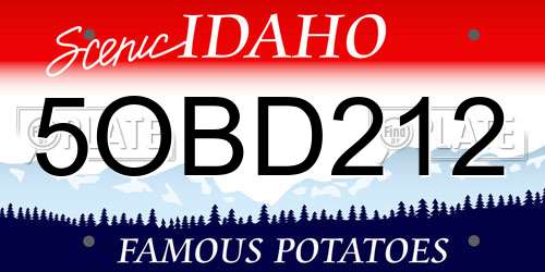 5OBD212 Idaho License Plate