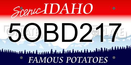 5OBD217 Idaho License Plate