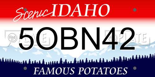 5OBN42 Idaho License Plate