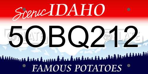 5OBQ212 Idaho License Plate
