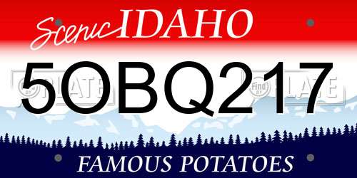 5OBQ217 Idaho License Plate