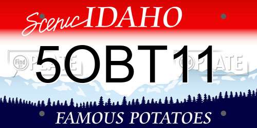 5OBT11 Idaho License Plate