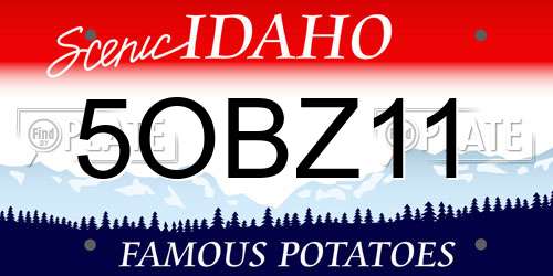 5OBZ11 Idaho License Plate