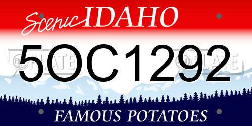 5OC1292 Idaho License Plate