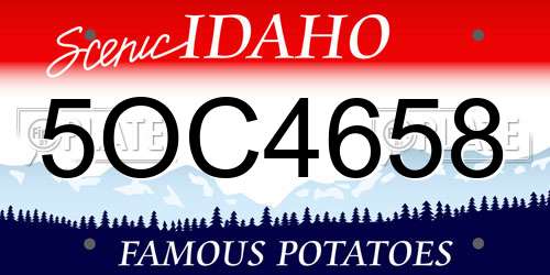 5OC4658 Idaho License Plate