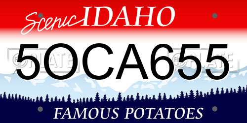 5OCA655 Idaho License Plate