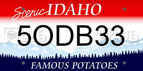 5ODB33 Idaho License Plate