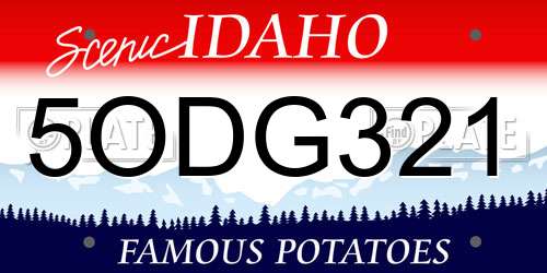 5ODG321 Idaho License Plate