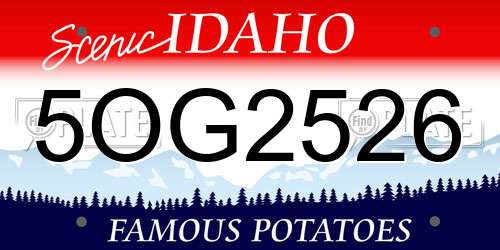 5OG2526 Idaho License Plate