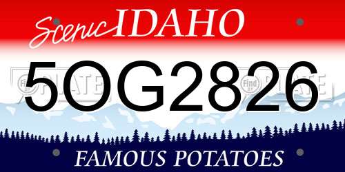 5OG2826 Idaho License Plate