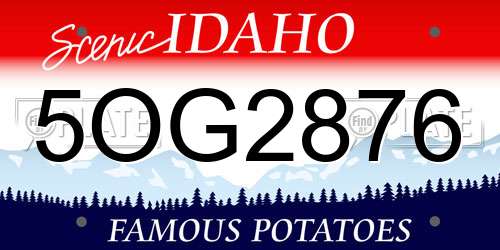 5OG2876 Idaho License Plate