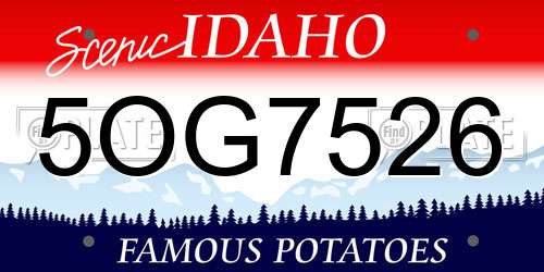 5OG7526 Idaho License Plate