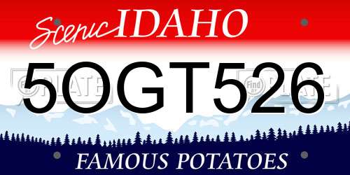 5OGT526 Idaho License Plate